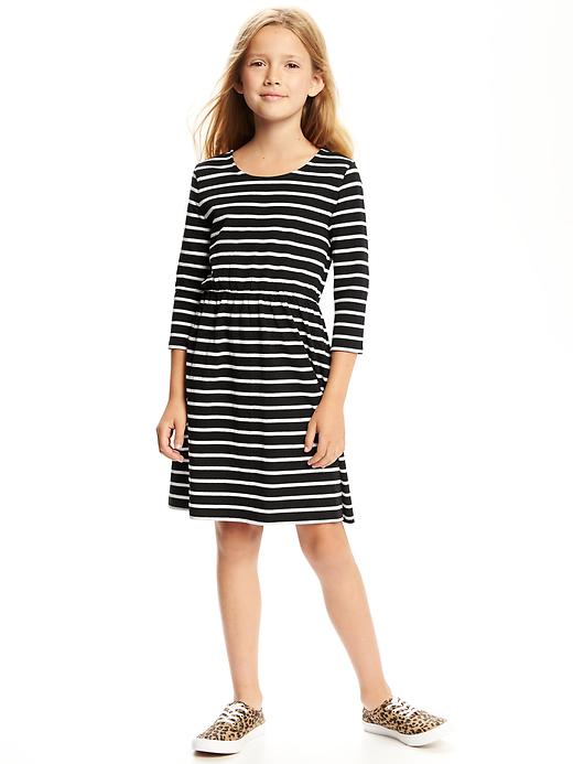 View large product image 1 of 2. Patterned Fit & Flare Dress for Girls