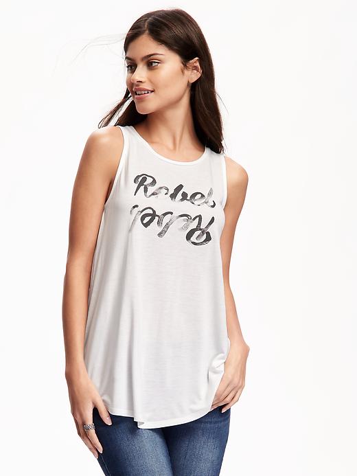 Image number 1 showing, Relaxed Graphic High-Neck Tank for Women