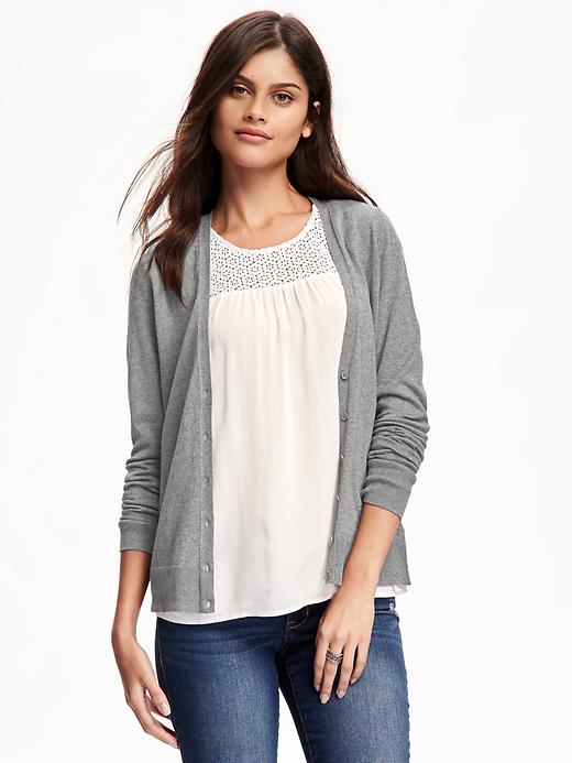 View large product image 1 of 1. V-Neck Cotton Cardi for Women