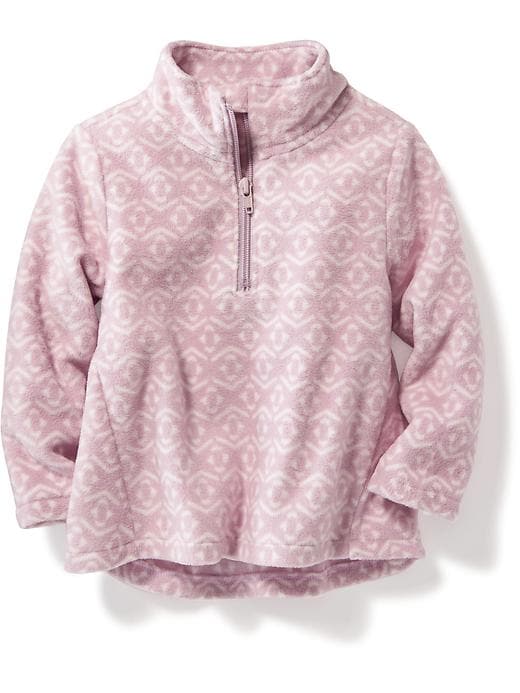 View large product image 1 of 1. Printed Micro-Performance Fleece Half-Zip Jacket for Toddler Girls