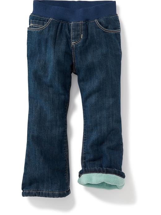 View large product image 1 of 1. Micro Performance-Fleece Bootcut Jeans for Toddler