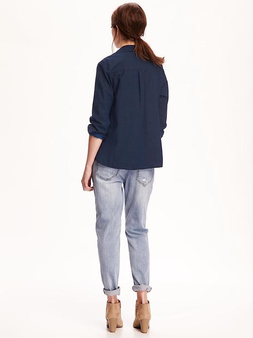 Image number 2 showing, Classic Utility Denim Shirt for Women