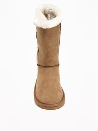 View large product image 3 of 3. Tall Cozy Side-Button Boots for Girls