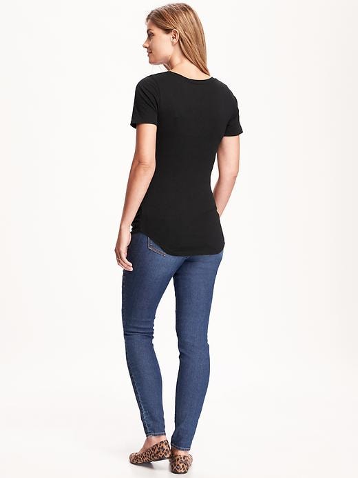 Image number 2 showing, Maternity Scoop Neck Shirred Tee