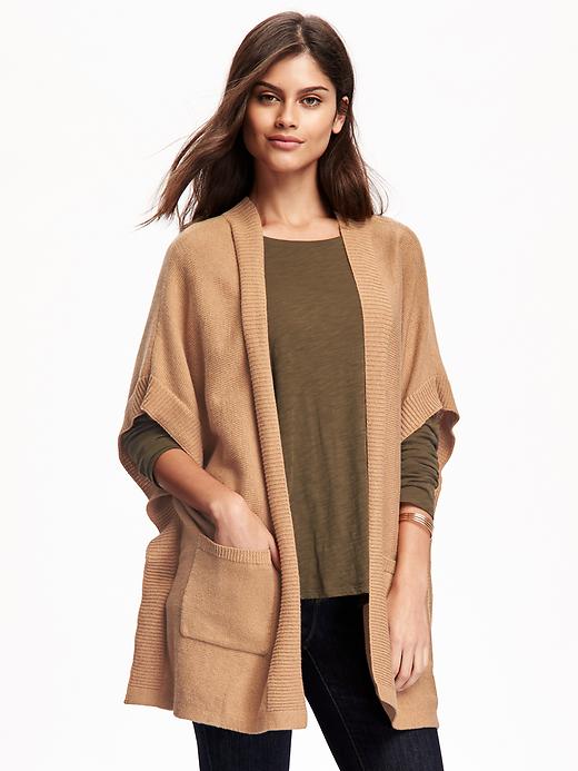 View large product image 1 of 1. Open-Front Drapey Poncho for Women