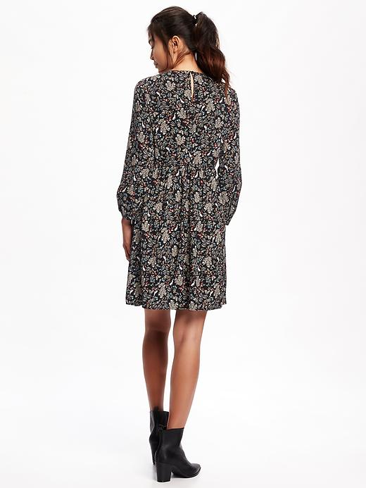 Image number 2 showing, Printed Waisted Swing Dress for Women