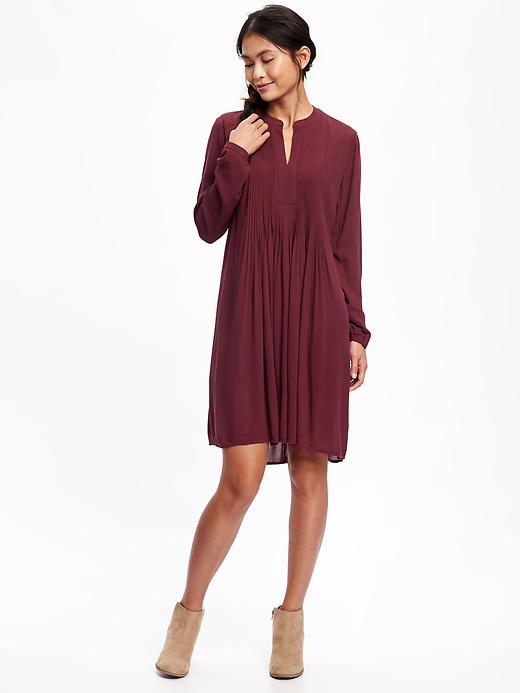 Image number 1 showing, Pintuck Swing Dress for Women
