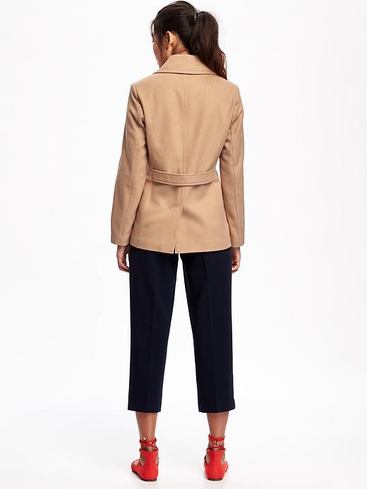 Image number 2 showing, Wool-Blend Peacoat for Women