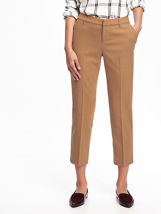 View large product image 1 of 3. Mid-Rise Harper Brushed-Twill Trousers for Women