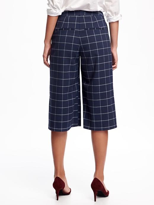View large product image 2 of 3. Mid-Rise Drapey Wool-Blend Culottes for Women