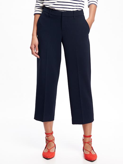 View large product image 1 of 3. Mid-Rise Soft Straight Crop Pant for Women