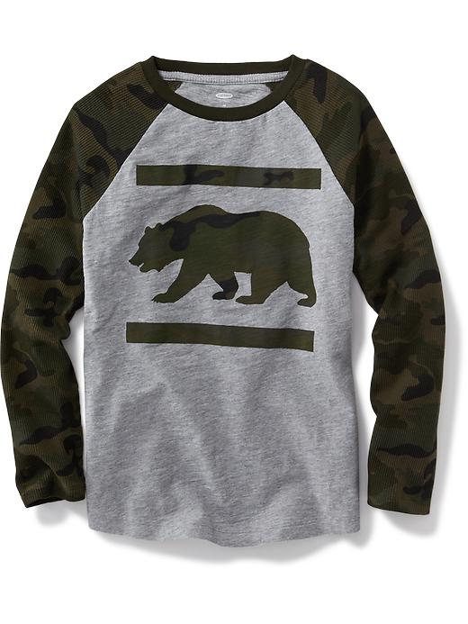 View large product image 1 of 1. Thermal Raglan-Sleeve Graphic Tee For Boys