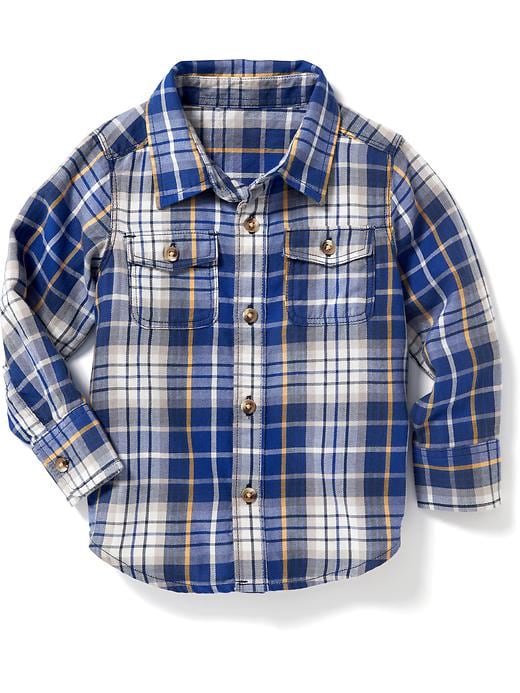 View large product image 1 of 1. Plaid Double-Pocket Shirt for Toddler