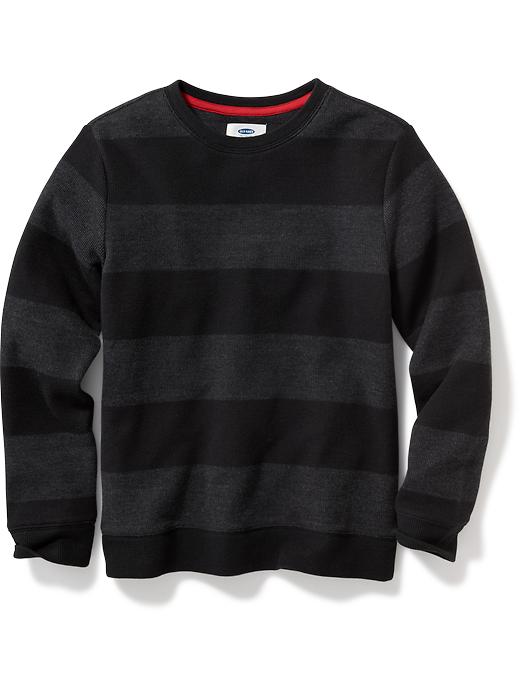 View large product image 1 of 1. French-Rib Rugby Stripe Crew-Neck Sweater for Boys