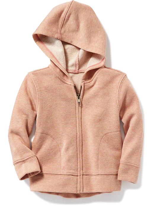 View large product image 1 of 1. French-Terry Full-Zip Sparkle Hoodie for Toddler