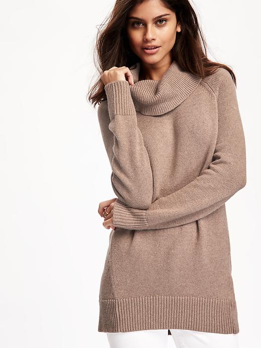 Image number 4 showing, Hi-Lo Turtleneck Tunic Pullover for Women