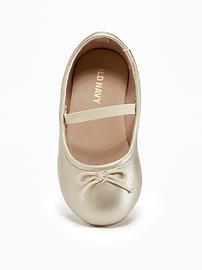 View large product image 3 of 4. Faux-Leather Ballet Flats For Toddler
