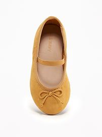 View large product image 3 of 4. Sueded Bow-Tie Ballet Flats For Toddler Girls