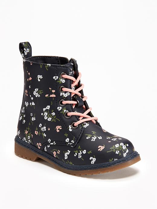 View large product image 1 of 4. Floral Utility Boots For Toddler