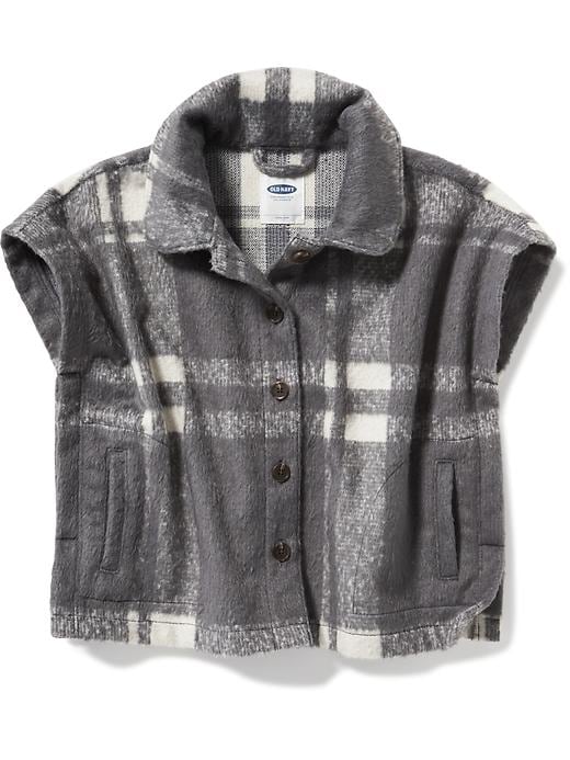 View large product image 1 of 1. Soft Plaid Poncho for Toddler Girls