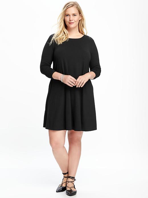 View large product image 1 of 1. Jersey Plus-Size Swing Dress
