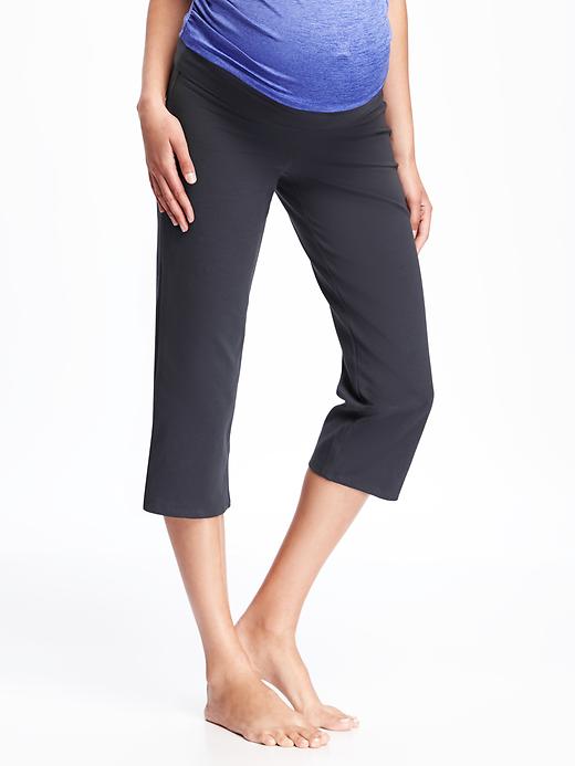View large product image 1 of 1. Maternity Roll-Panel Yoga Capris