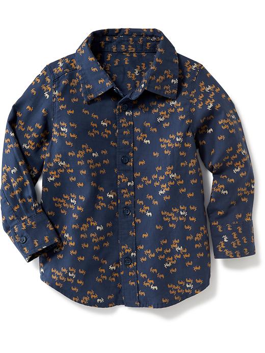 View large product image 1 of 1. Printed Twill Shirt for Toddler Boys