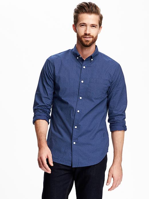 Image number 1 showing, Slim-Fit Classic Printed Shirt for Men