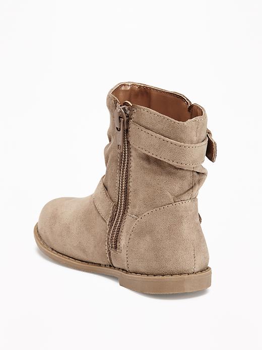 View large product image 2 of 4. Sueded Double-Buckle Boots For Toddler Girls