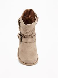 View large product image 3 of 4. Sueded Double-Buckle Boots For Toddler Girls