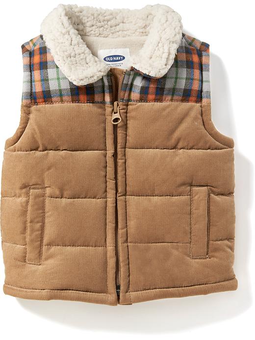 View large product image 1 of 1. Sherpa-Lined Corduroy Vest for Baby