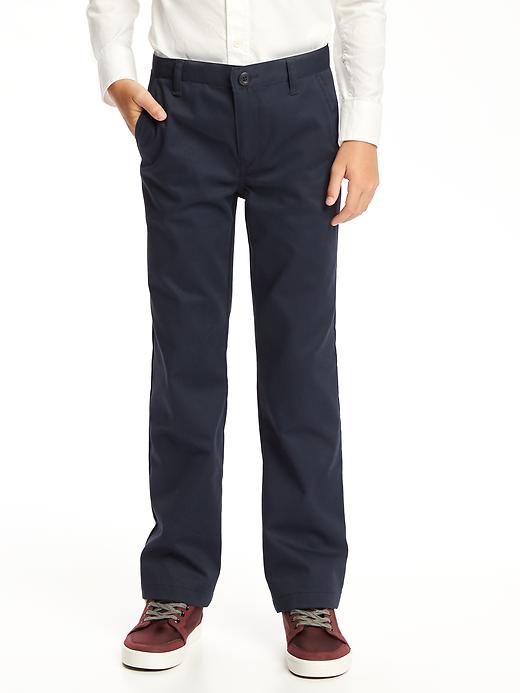 View large product image 1 of 1. Stain-Resistant Uniform Straight Khakis for Boys