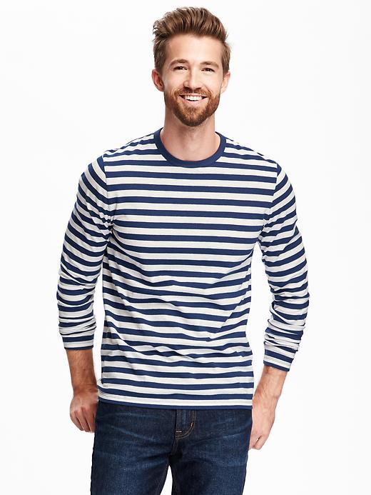 View large product image 1 of 1. Soft-Washed Striped Crew-Neck Tee for Men