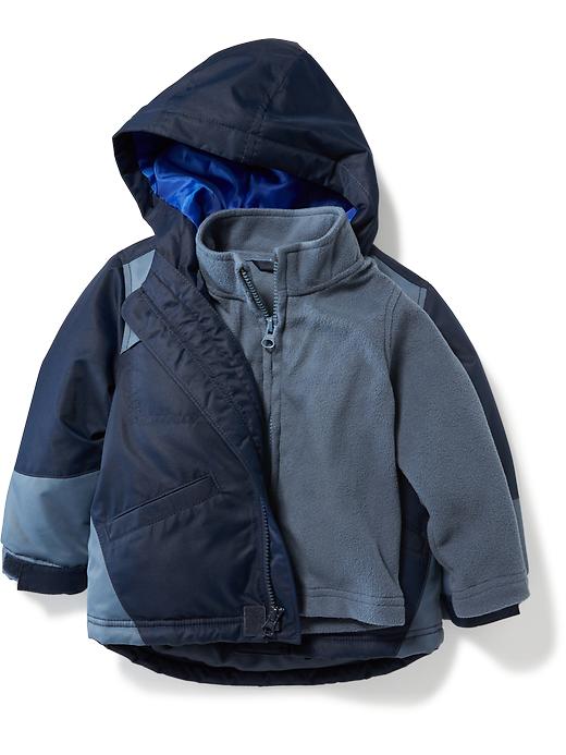 View large product image 2 of 2. 3-In-1 Hooded Snow Jacket for Toddler Boys