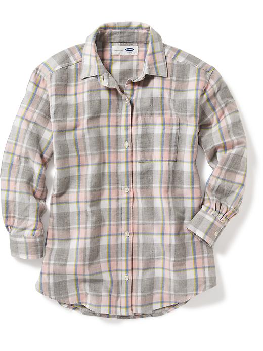 View large product image 1 of 1. Plaid Boyfriend Shirt for Girls