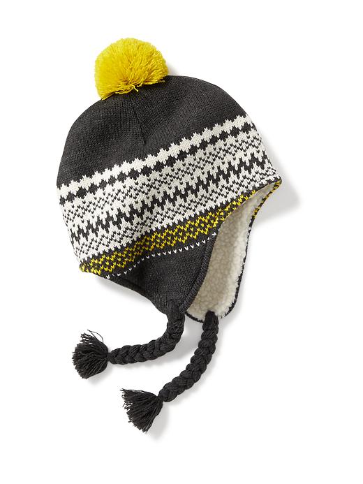 View large product image 1 of 1. Fair Isle Pom-Pom Trapper Hat for Men