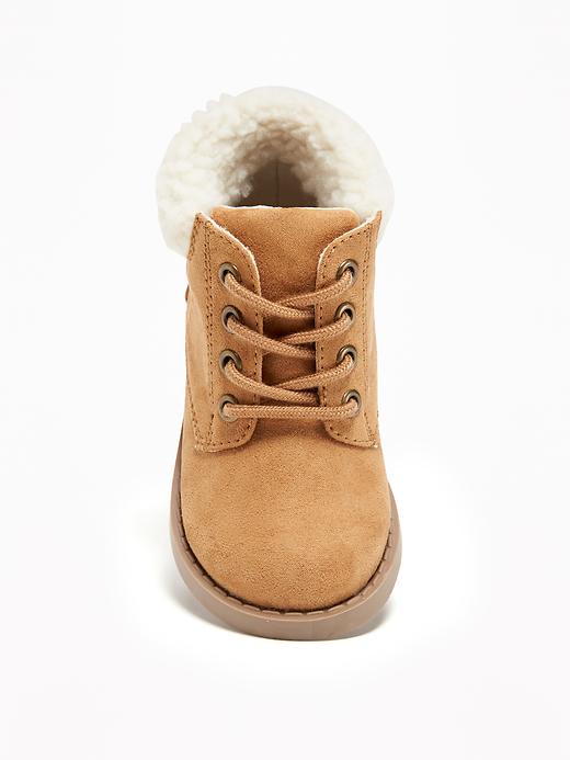 View large product image 2 of 4. Sueded Sherpa-Trim Boots For Toddler Boys