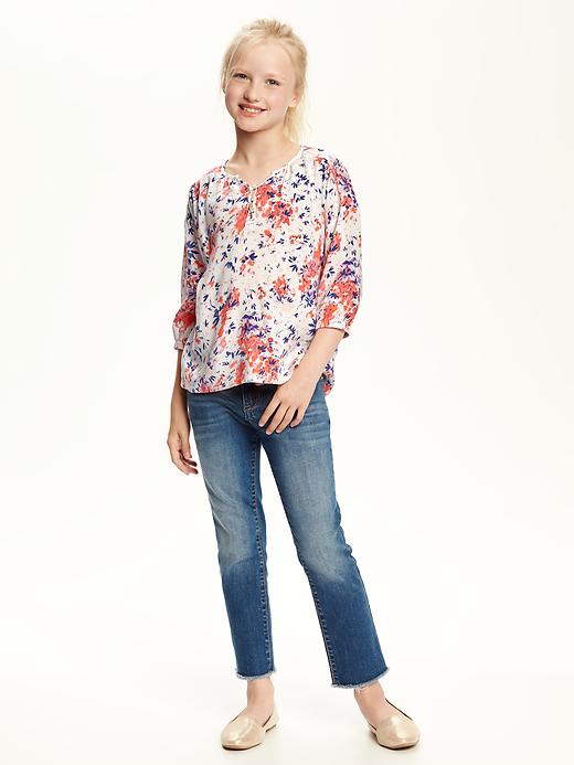 View large product image 2 of 2. Floral Popover Shirt for Girls