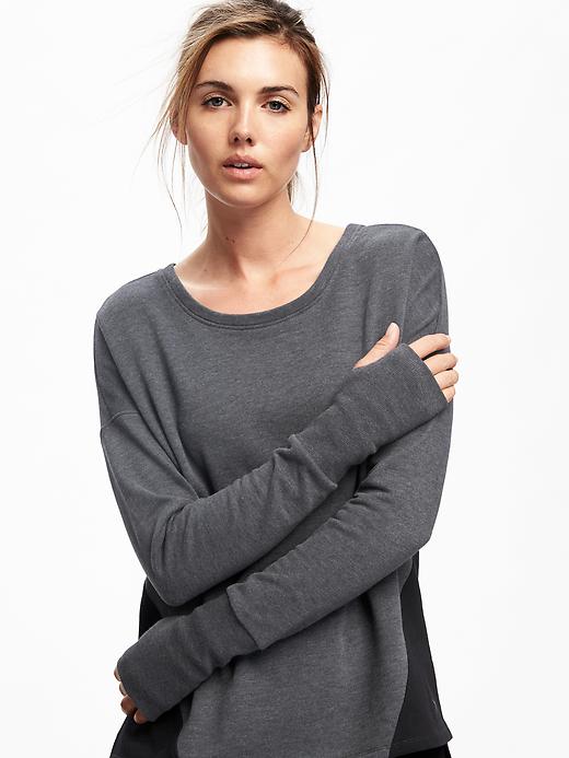 Image number 4 showing, Go-Dry Color Block Long Sleeve Fleece Top for Women