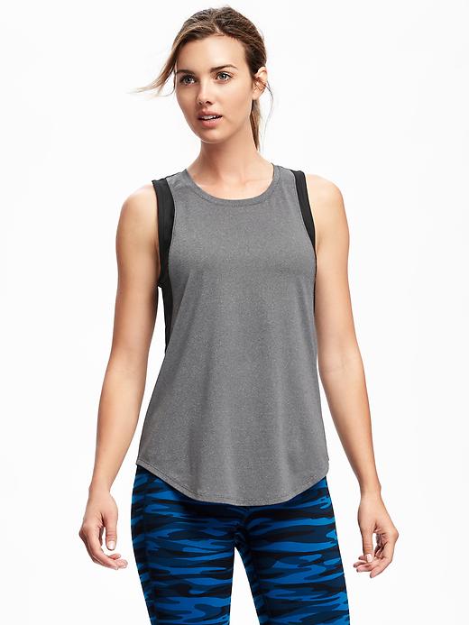 Image number 1 showing, Go-Dry Performance Mesh Pieced Muscle Tank For Women