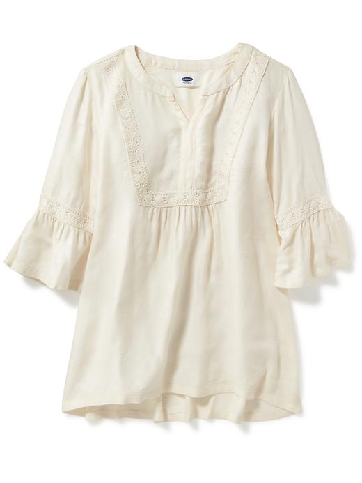 View large product image 1 of 1. Crochet-Trim Boho Tunic for Girls