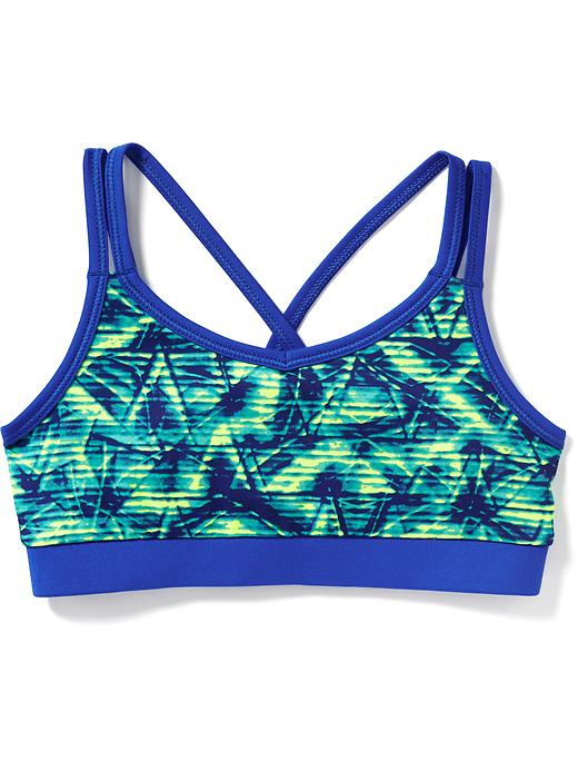 View large product image 1 of 2. Go-Dry Cross-Back Sports Bra for Girls