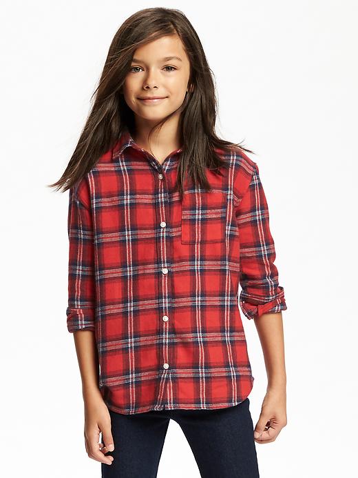 View large product image 1 of 2. Plaid Flannel Boyfriend Shirt for Girls