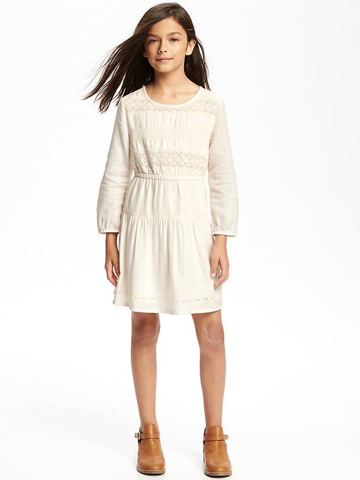 View large product image 1 of 2. Tiered Eyelet Dress for Girls