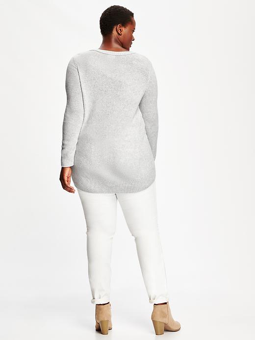 Image number 2 showing, Relaxed Textured Plus-Size Hi-Lo Sweater