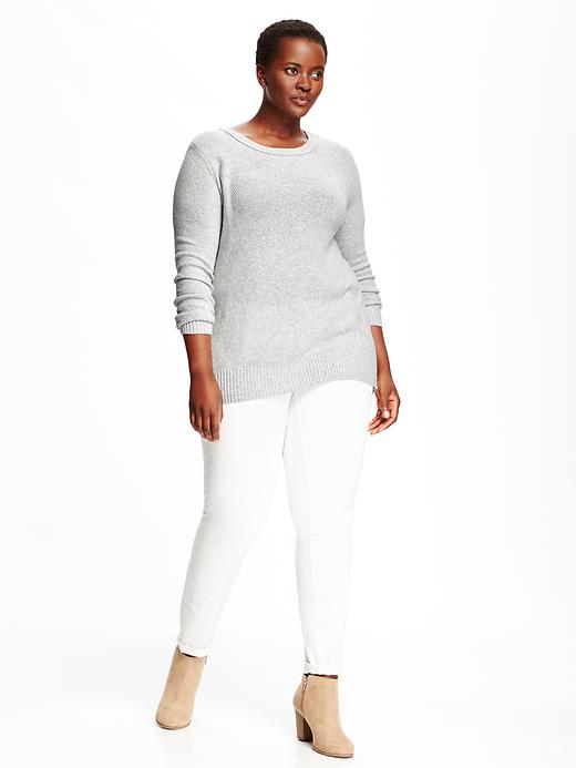 Image number 3 showing, Relaxed Textured Plus-Size Hi-Lo Sweater