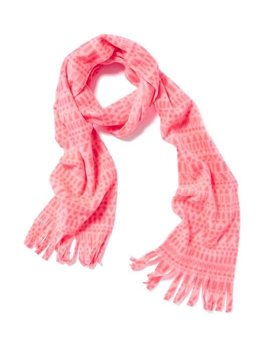 View large product image 1 of 1. Patterned Performance Fleece Fringed Scarf for Girls