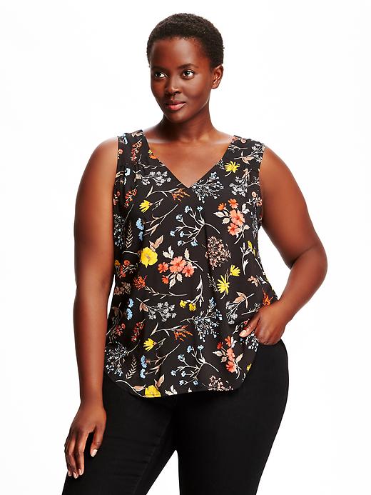 View large product image 1 of 1. V-Neck Plus-Size Swing Tank