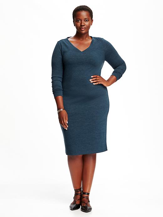 Image number 1 showing, Sweater-Knit Plus-Size Bodycon Dress