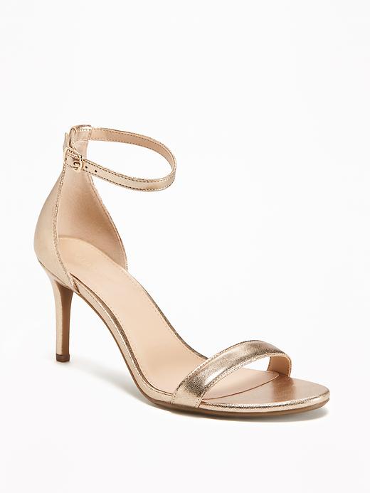 Image number 1 showing, Metallic Ankle-Strap Sandals for Women